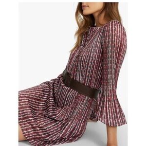 Reiss Pink and Black Long Sleeve Dress with Bell Sleeves